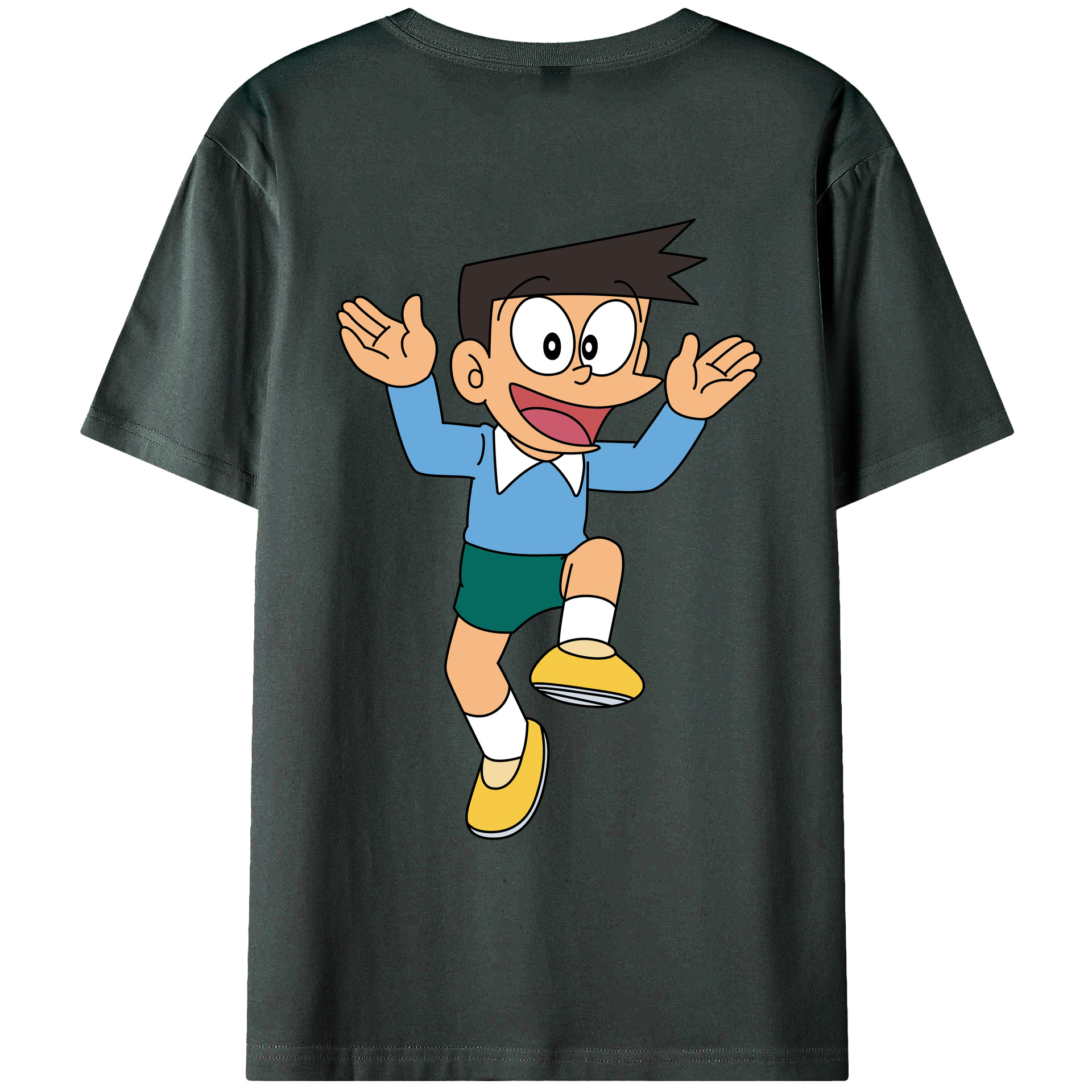 （画像用） ドラえもん 骨川 スネ夫 Doraemon Honekawa Suneo 綿100％ メンズ半袖Tシャツ（バックプリント） 通気性
